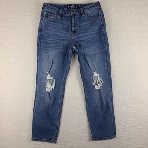 Hollister Jeans Womens 13 31x27 Blue Ultra High Rise‎ Mom Jean Vintage Stretch